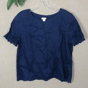 J.Crew linen top size 8 navy